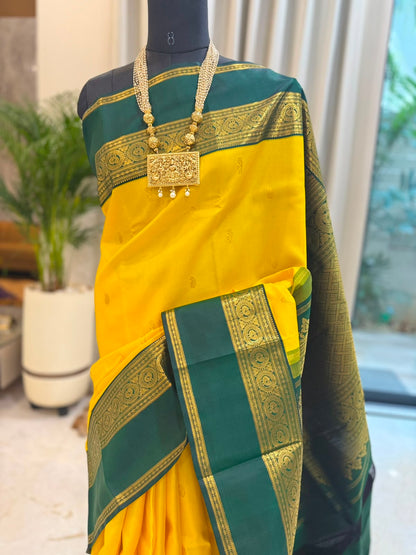 Yellow Emerald Green Kanjivaram