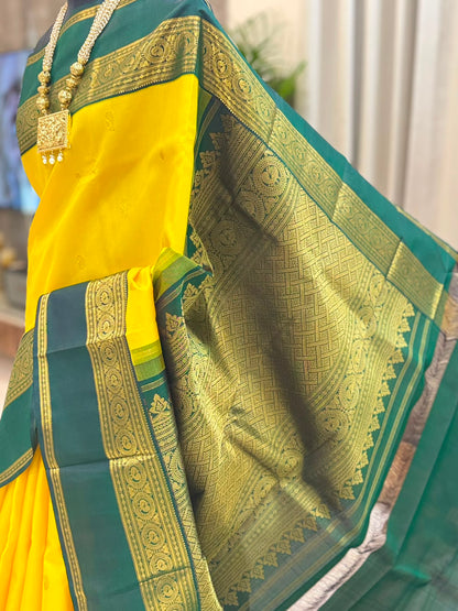 Yellow Emerald Green Kanjivaram
