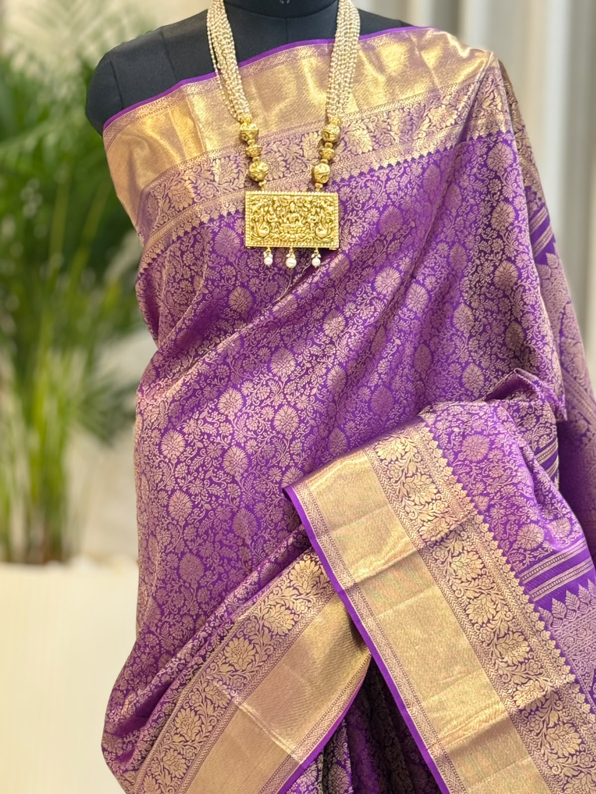 Majestic Purple Zari Kanjivaram Saree