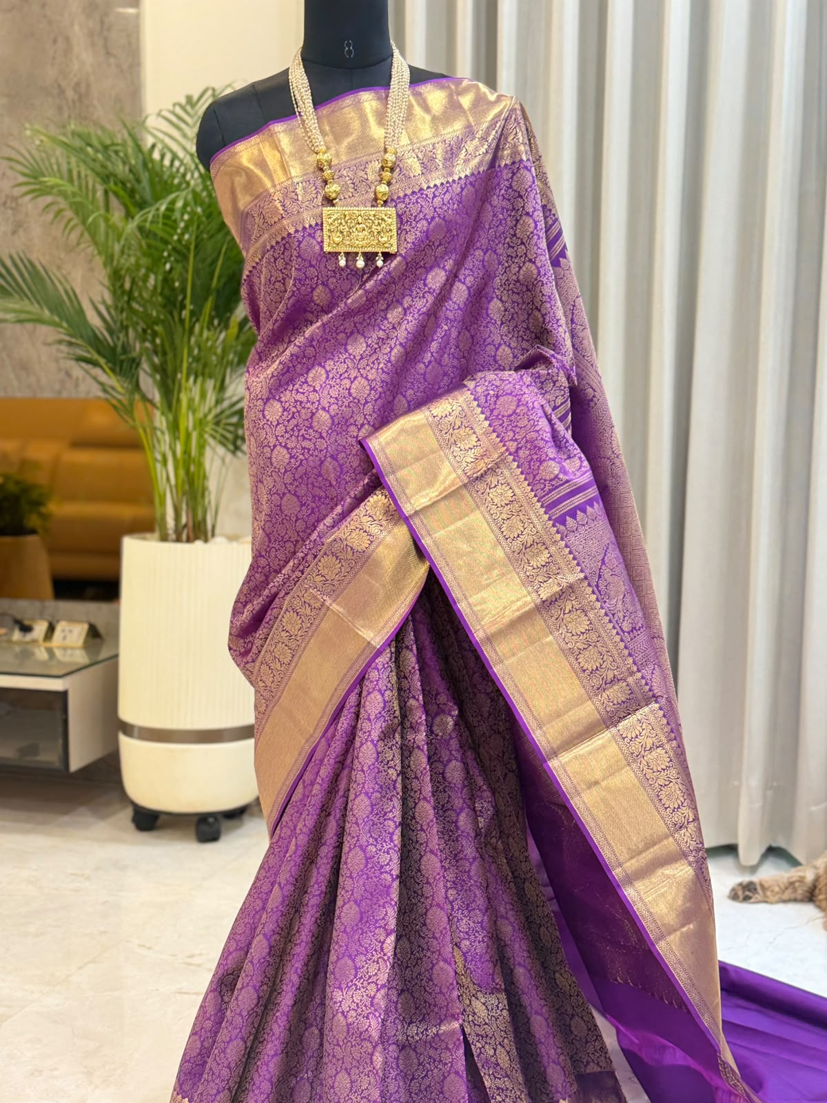 Majestic Purple Zari Kanjivaram Saree