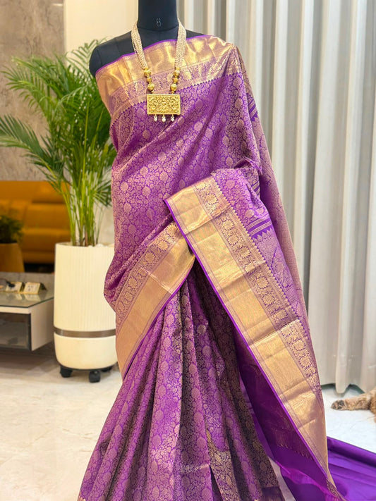 Majestic Purple Zari Kanjivaram Saree