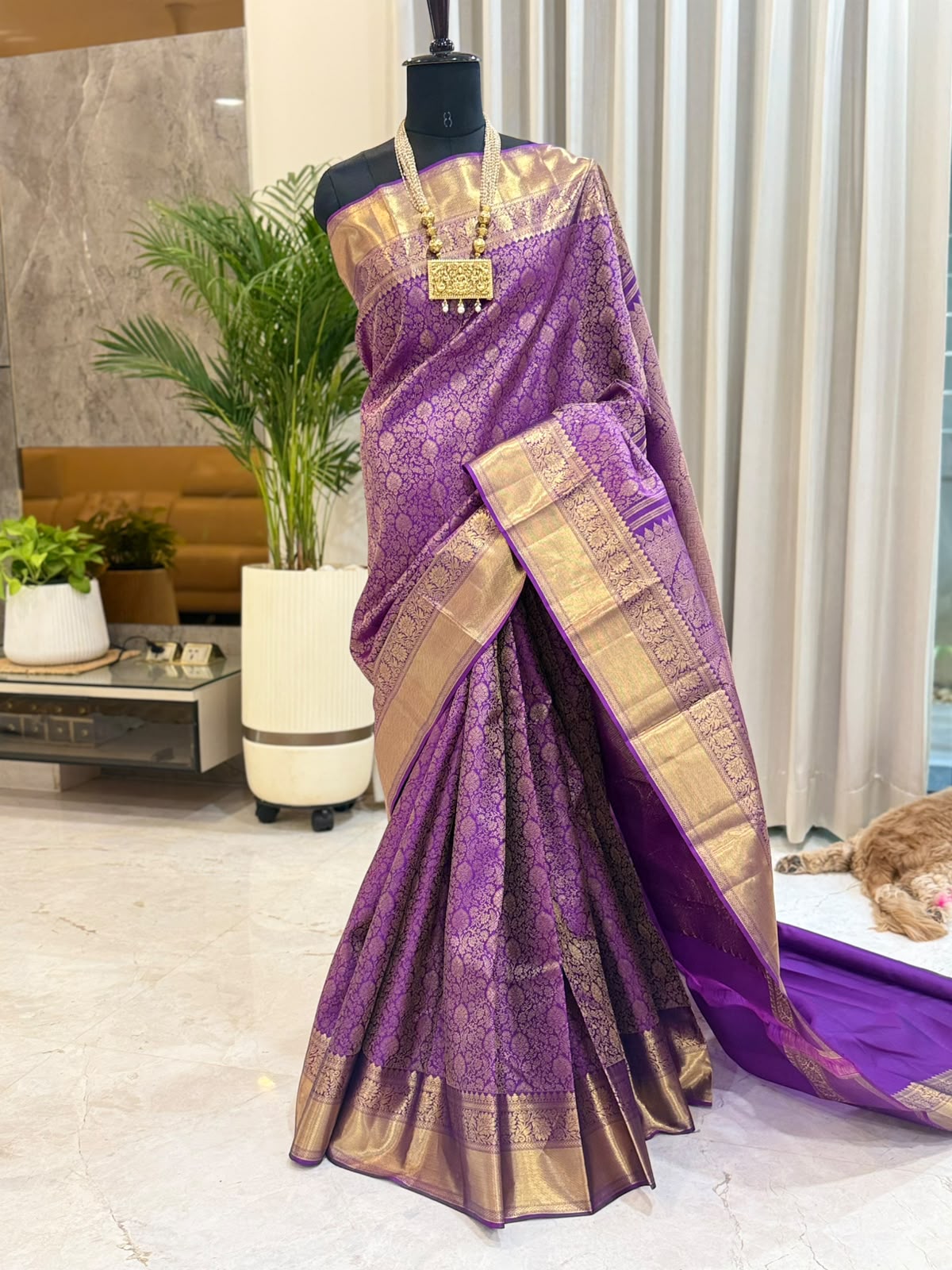 Majestic Purple Zari Kanjivaram Saree