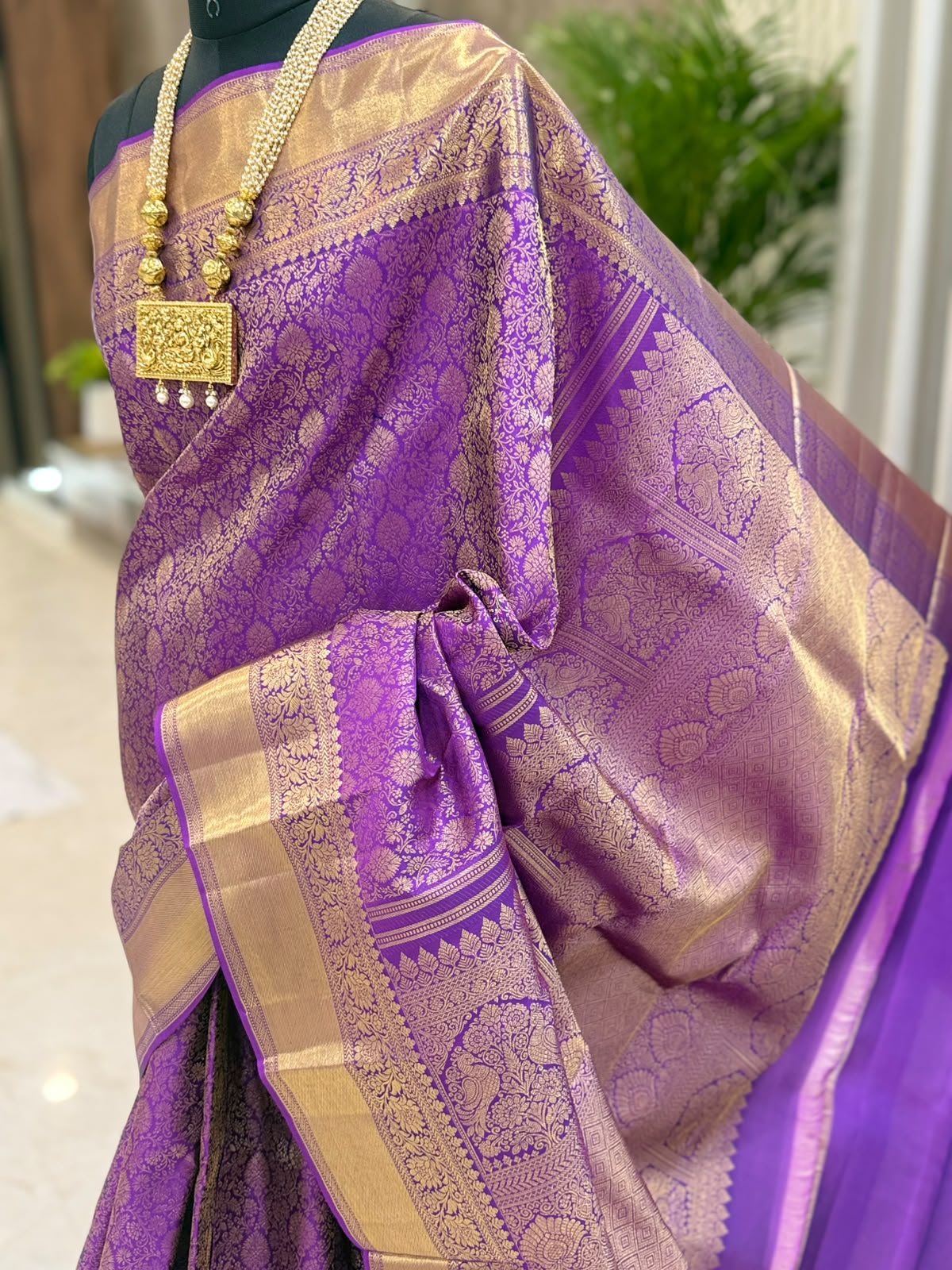Majestic Purple Zari Kanjivaram Saree