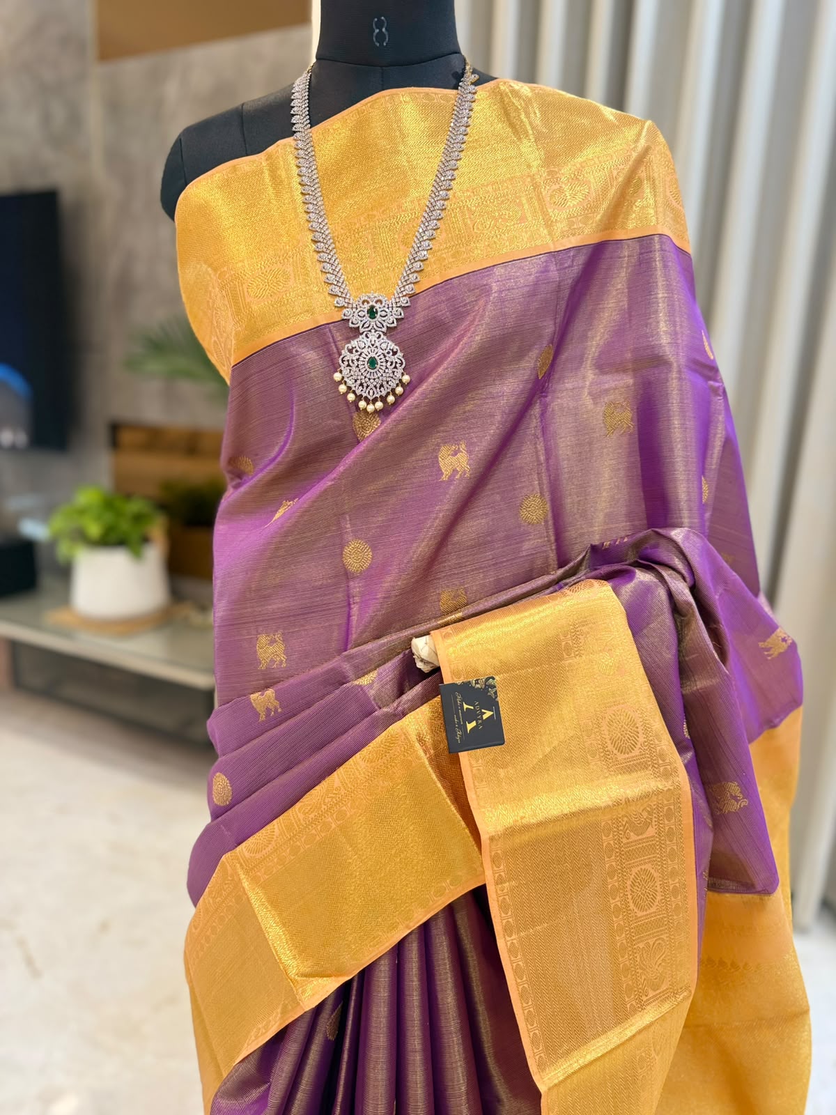 Purple Mustard Gold Vairaoosi Saree