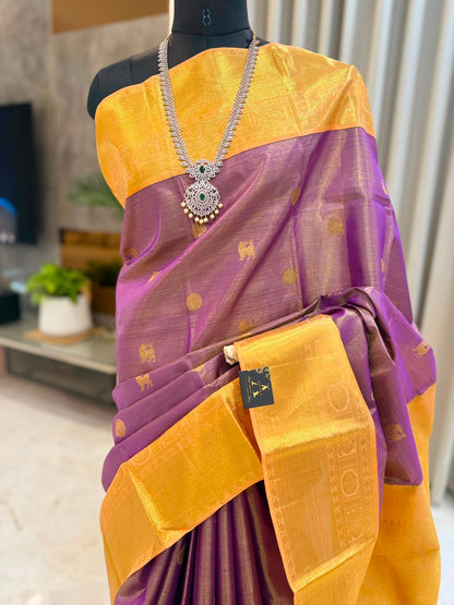 Purple Mustard Gold Vairaoosi Saree