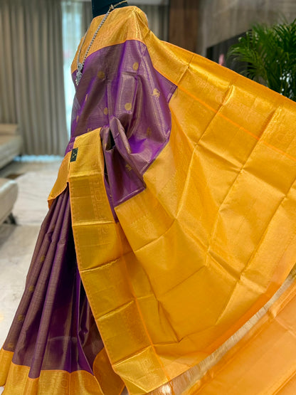 Purple Mustard Gold Vairaoosi Saree