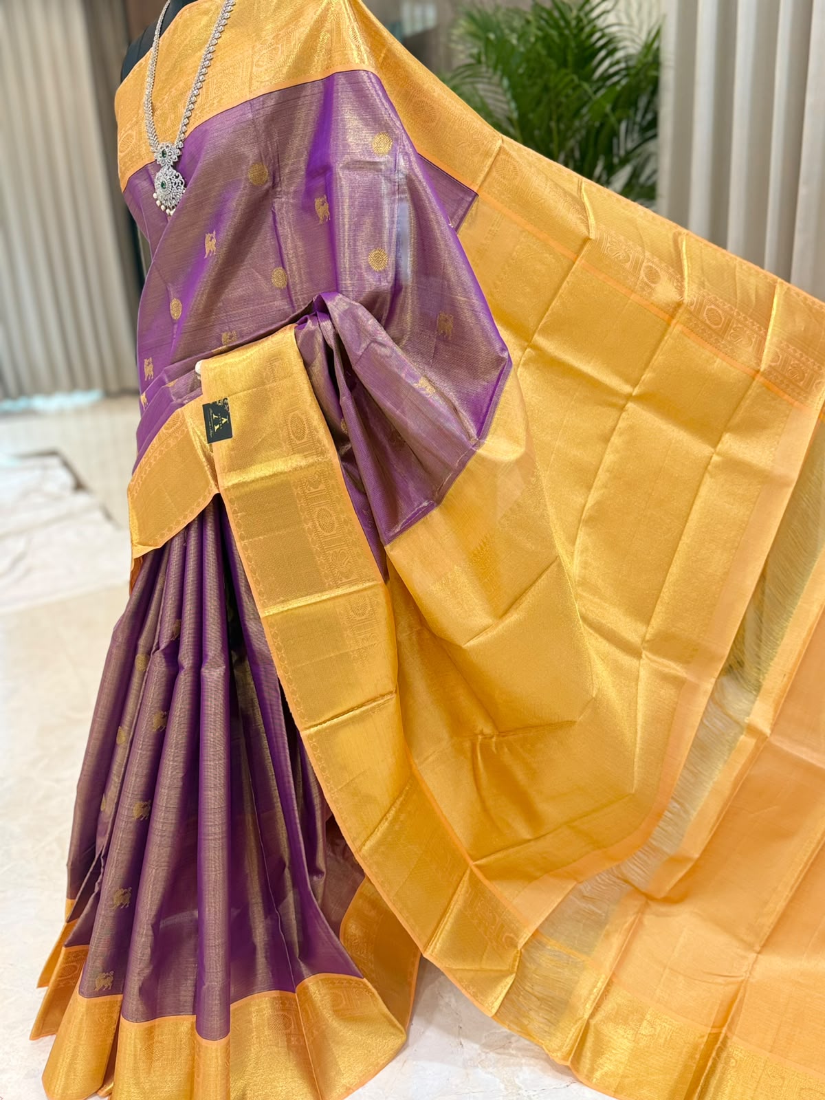 Purple Mustard Gold Vairaoosi Saree
