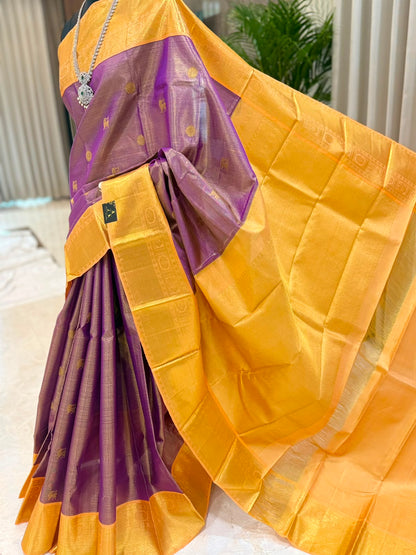 Purple Mustard Gold Vairaoosi Saree