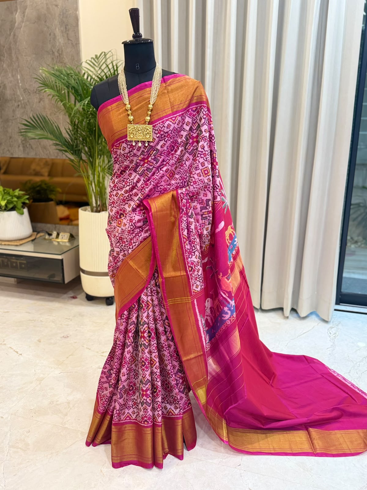 Royal Magenta Mulberry Silk Patola