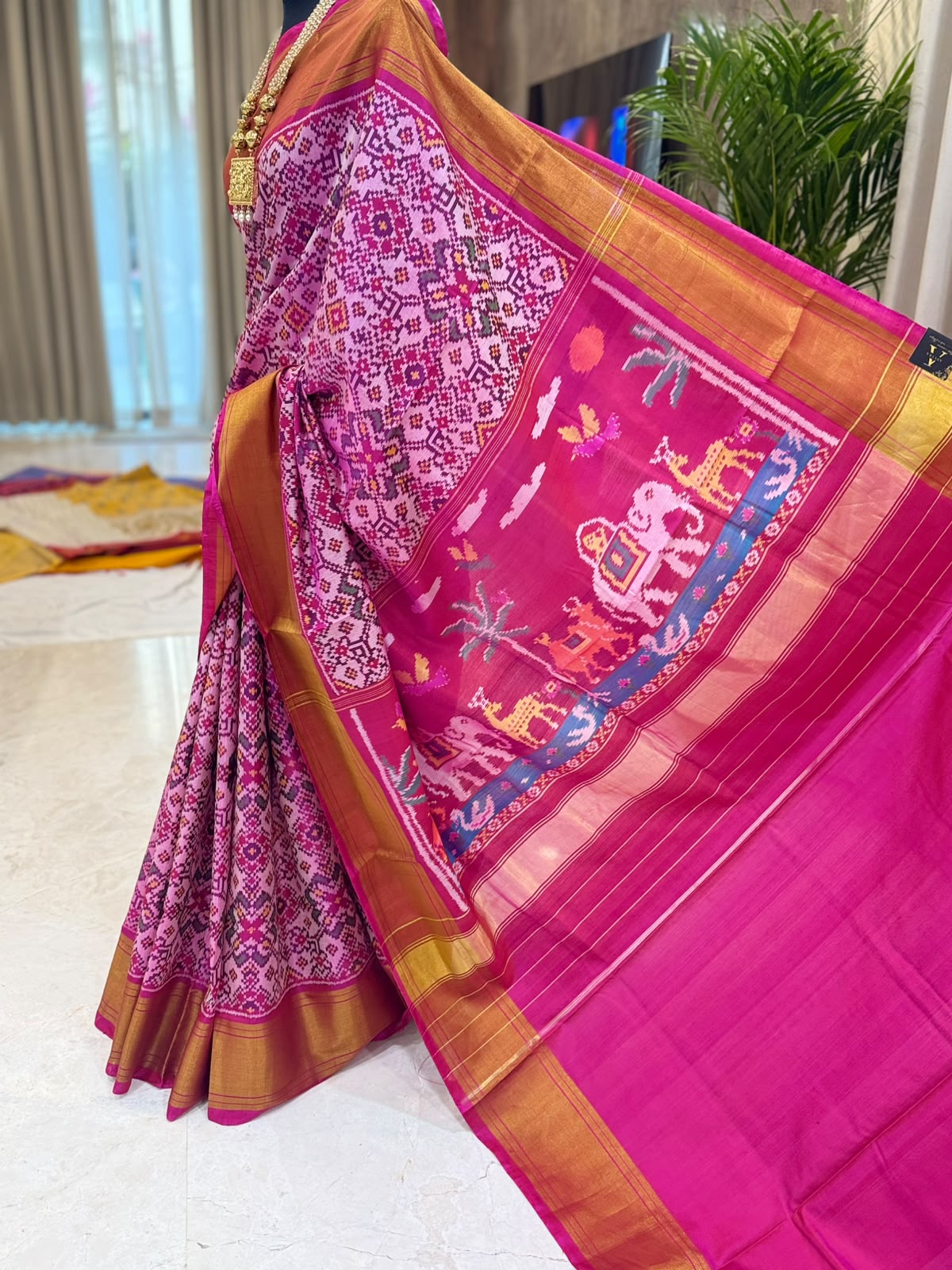 Royal Magenta Mulberry Silk Patola