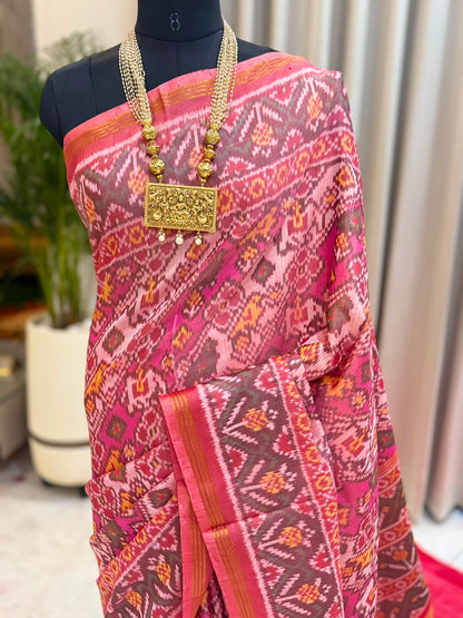 Rose Pink Mauve Patola Silk