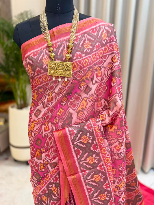 Rose Pink Mauve Patola Silk