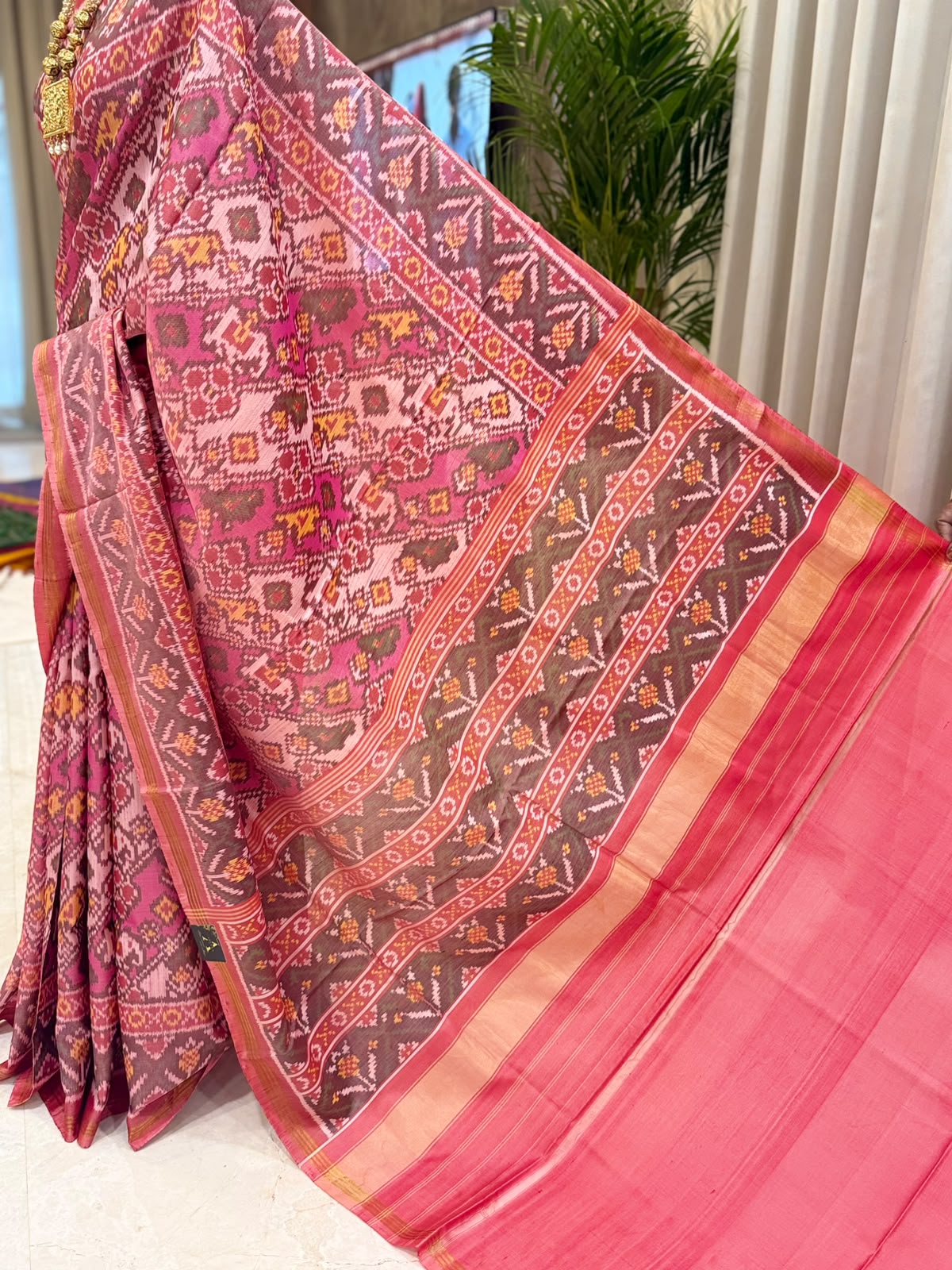 Rose Pink Mauve Patola Silk