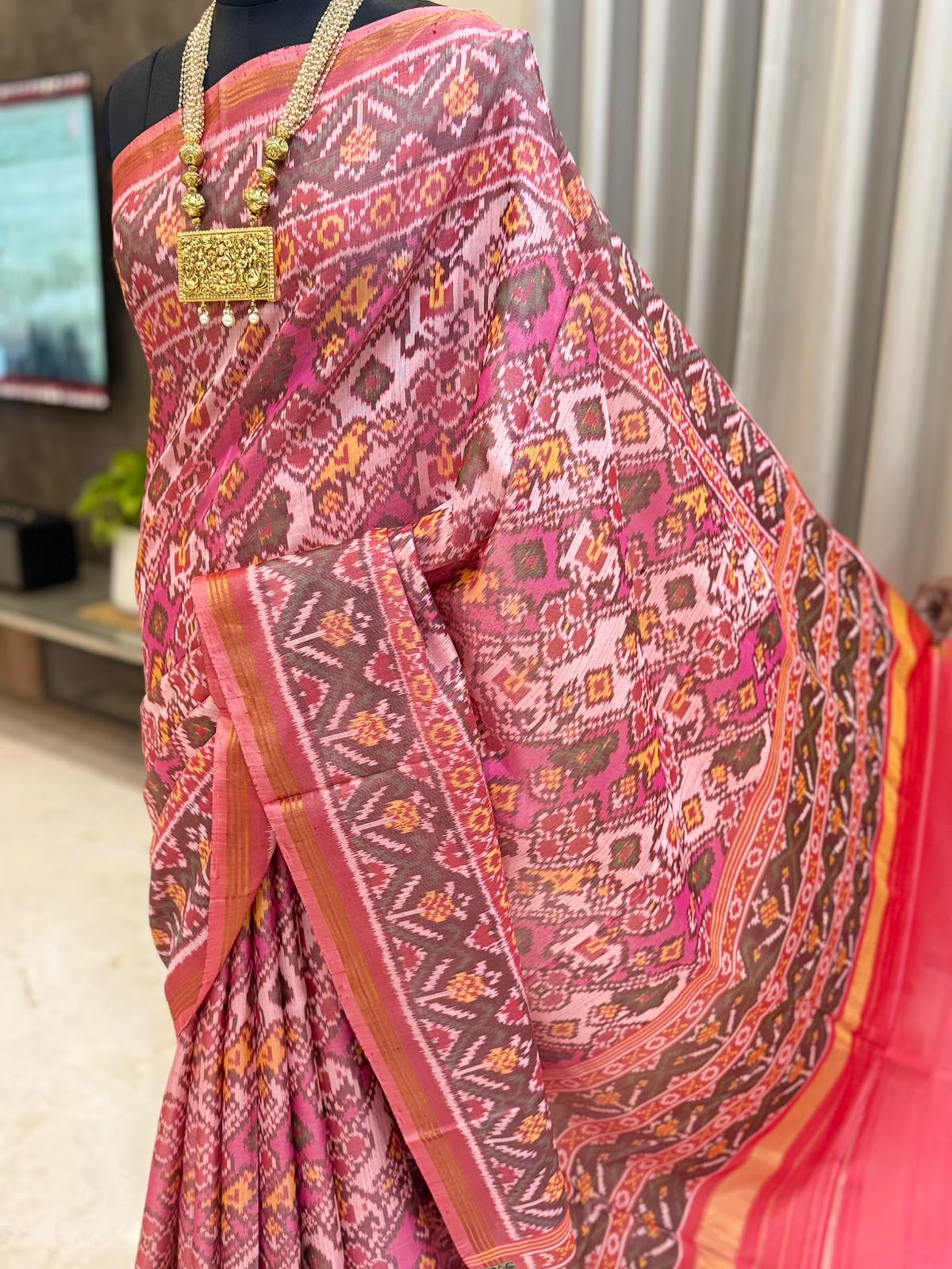 Rose Pink Mauve Patola Silk