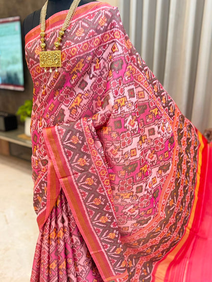 Rose Pink Mauve Patola Silk