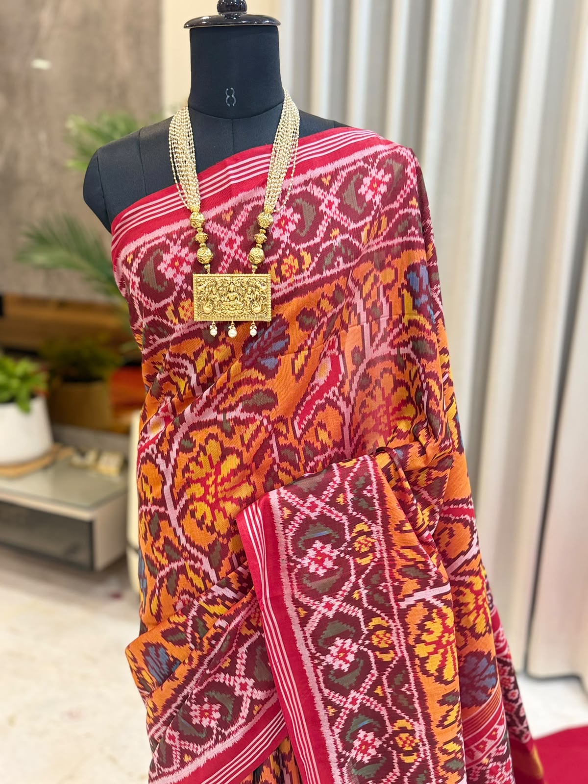 Rich Burnt Orange Patola Silk