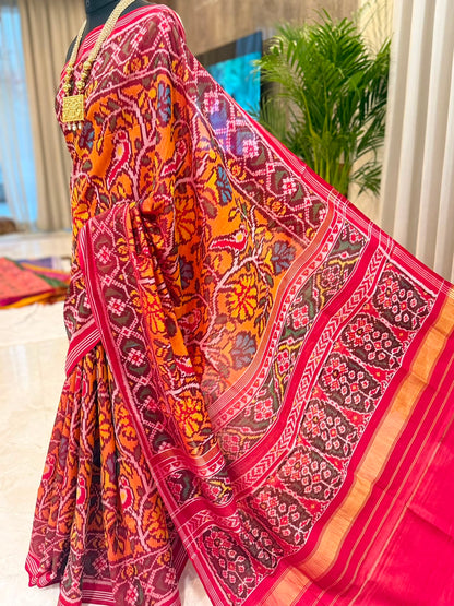 Rich Burnt Orange Patola Silk