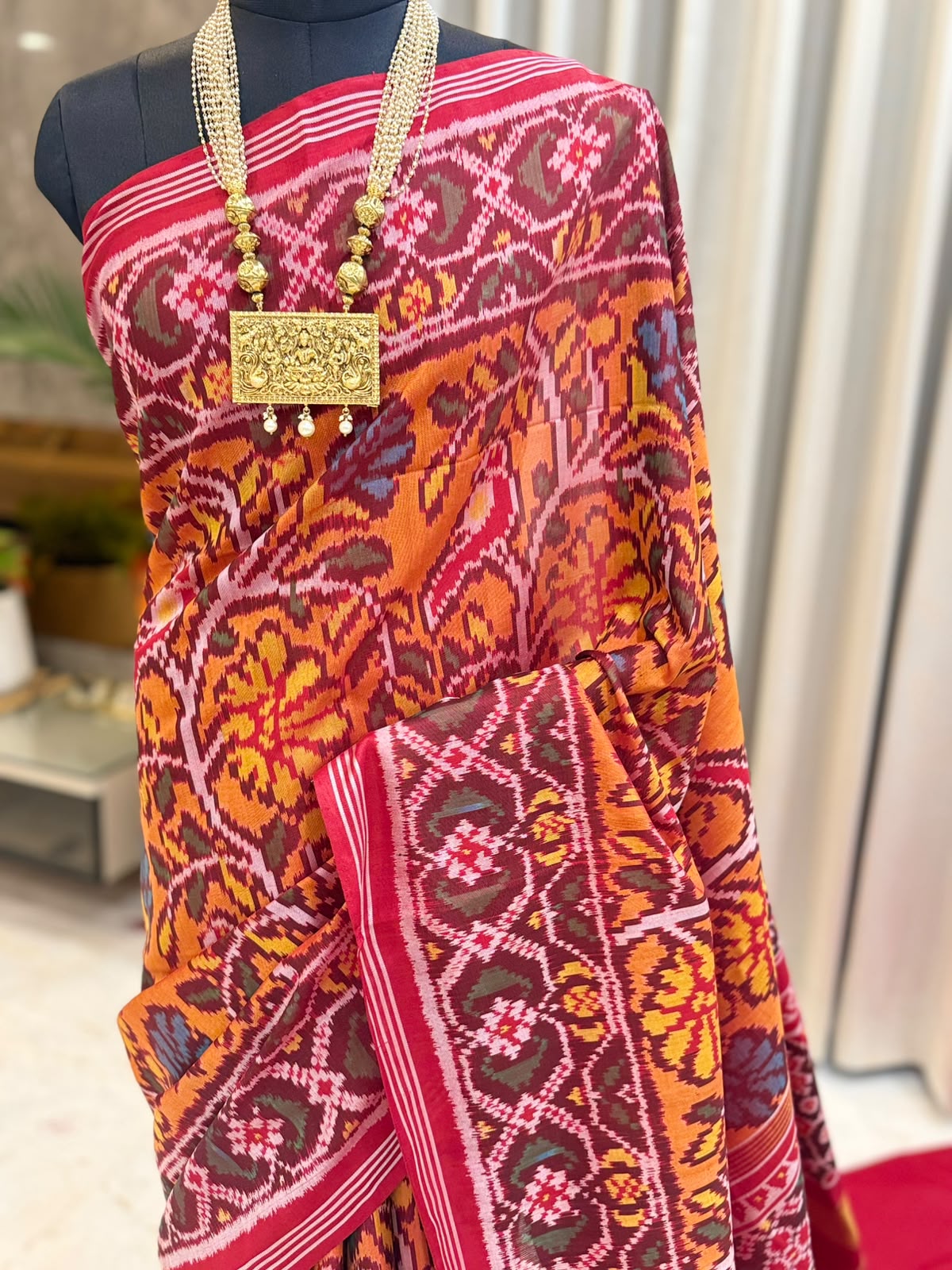 Rich Burnt Orange Patola Silk