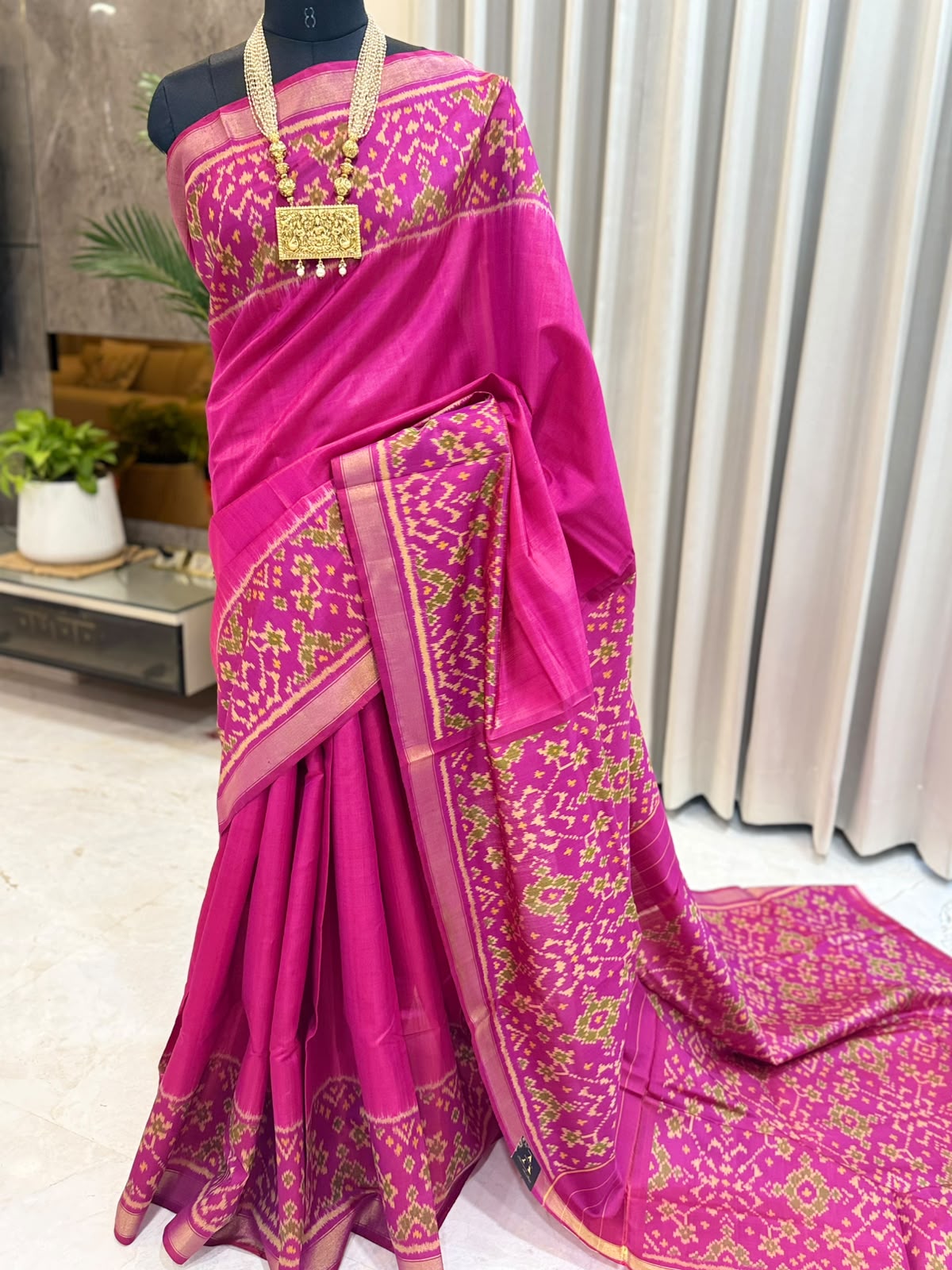 Fuchsia Pink Heritage Patola Saree