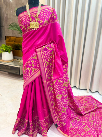 Fuchsia Pink Heritage Patola Saree
