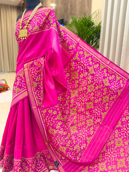 Fuchsia Pink Heritage Patola Saree