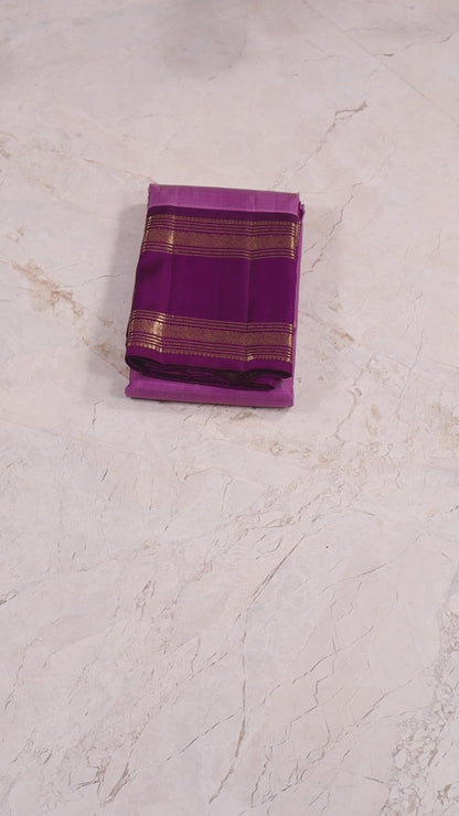 Purple with Dark Zari Border & small Vertical Booti