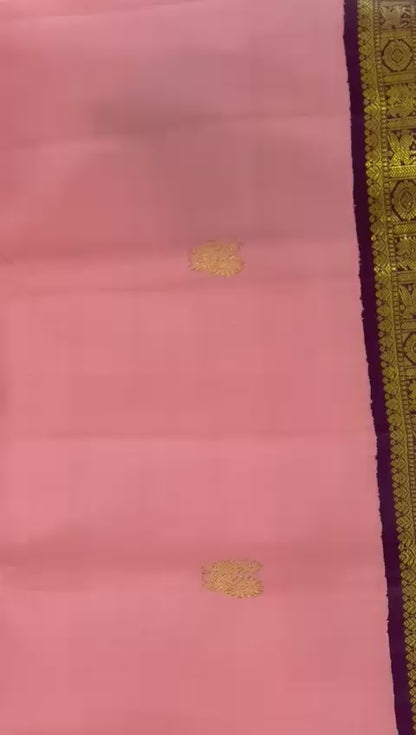 Ethereal Peach Glow Zari Cascade