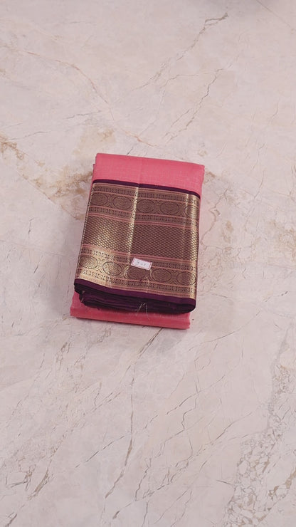 Pink Checks with Brown Border