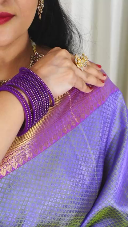 Lavender Rose Kanjivaram Silk