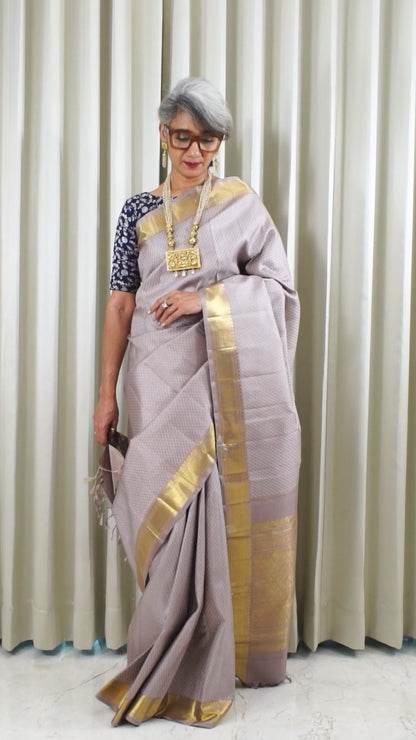 Regal Lavender Gray Zari