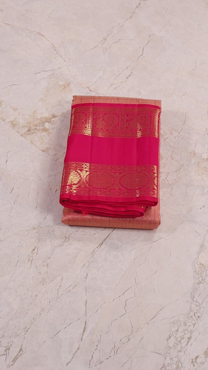 Peach Pink full zariwork with rani pink