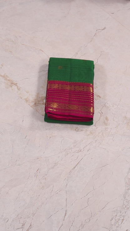 Dark Green with Rani Pink with small bouties